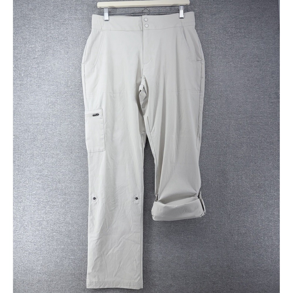 Columbia Cargo Pants Women Size 10 Reg Beige Hiking Outdoor Roll Up